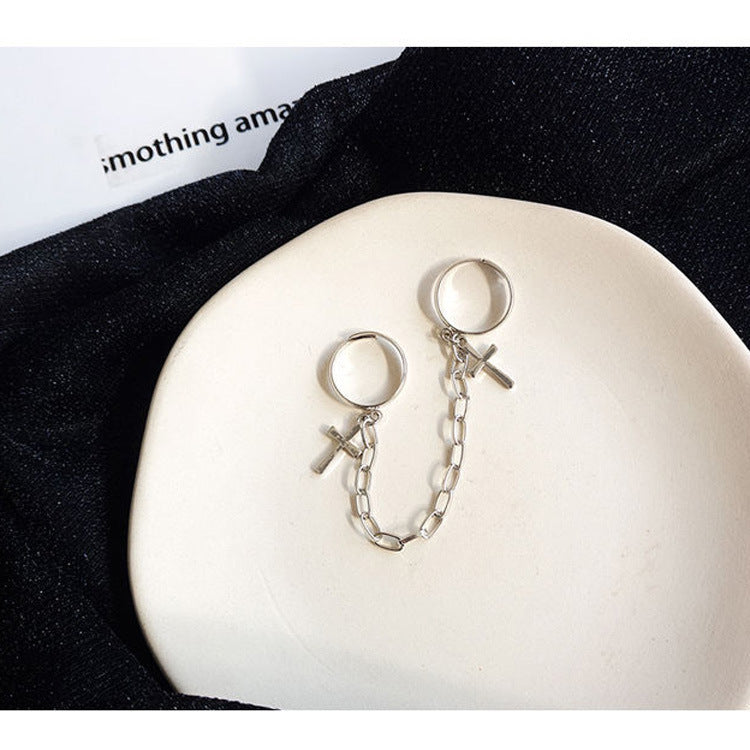 Siamese Chain Personality Exaggeration Ring Ring Jewelry Women