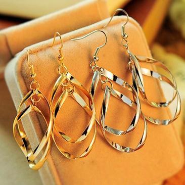 popular shiny exquisite twisted earrings