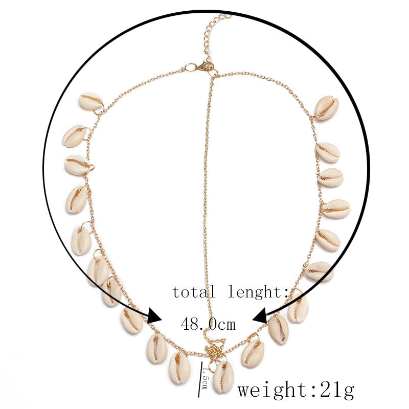 Bohemian ethnic jewelry, shell headband, shell chain hair accessory