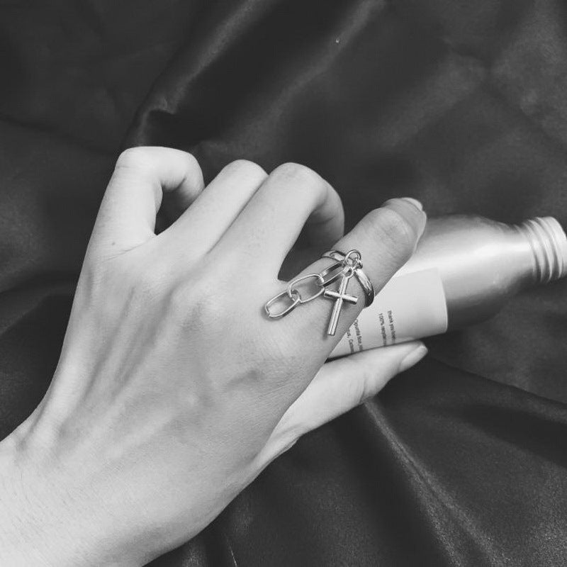 Siamese Chain Personality Exaggeration Ring Ring Jewelry Women