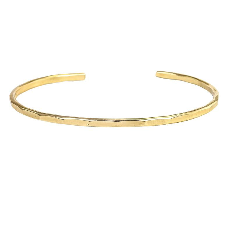 Signature Cuff Bracelet - Lotus Stone Jewelry - Silver Bracelet for Women / Dainty Gold Cuff for Women - Hammered Stacking Bangle for Her