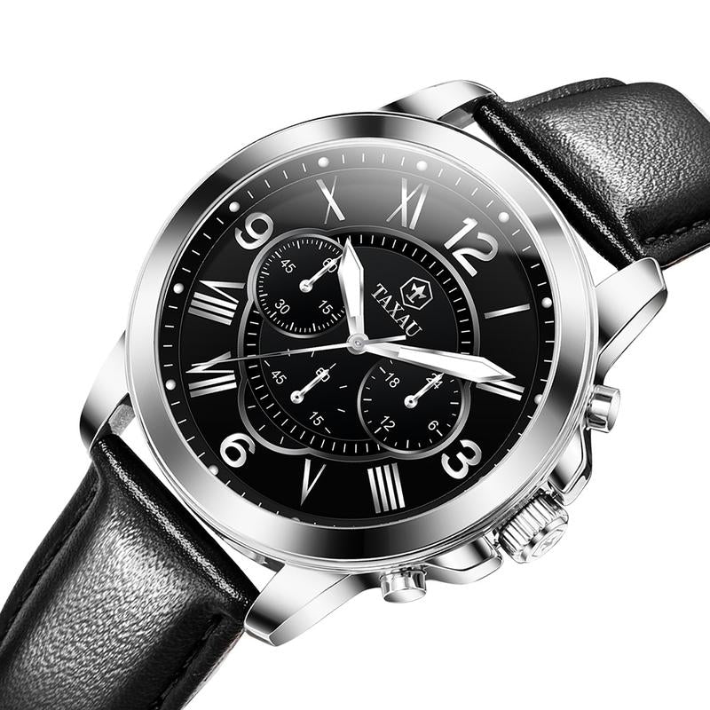 TAXAU Classic Men'S Watches,Brown Leather Watches for Men,Date Casual Analog Men'S Watches,Black Men'S Leather Watches,Dresses Big Face Quartz Fashion Waterproof Men'S Watches