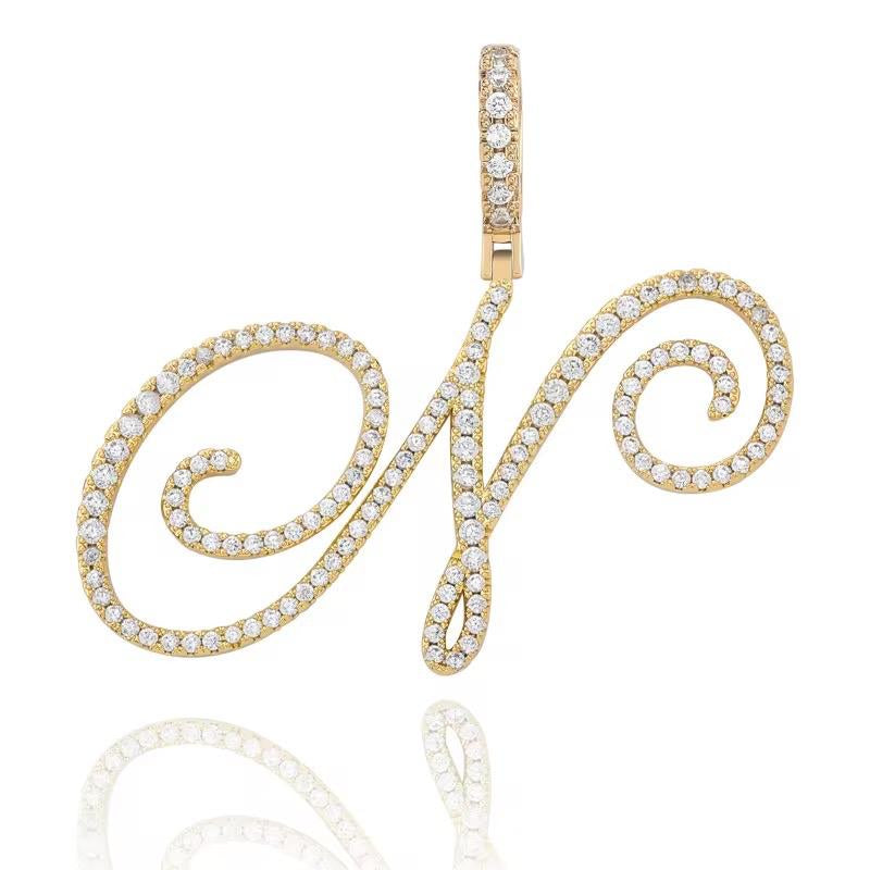 Nova Rose Custom Script Initial Necklace - Personalized Initial Necklace Pendant Jewelry