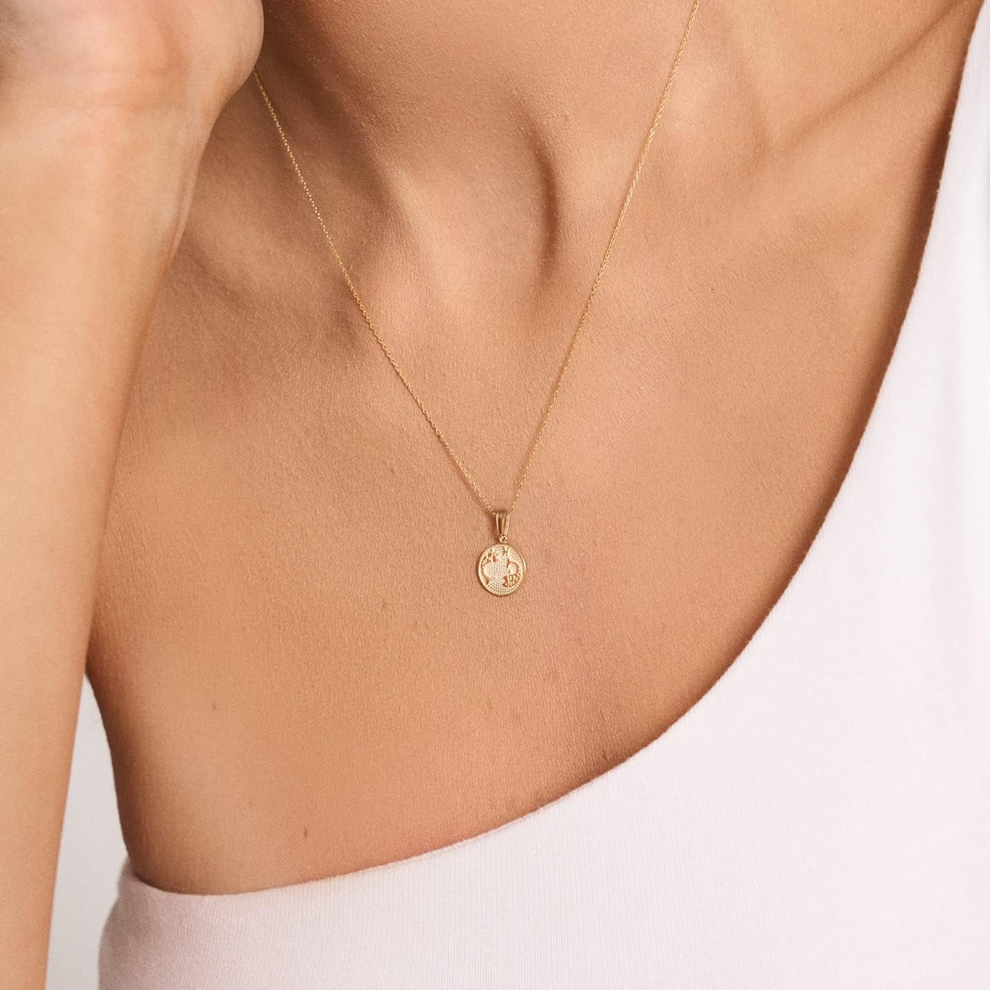 Women's 14K Solid Gold Zodiac Sign Necklace