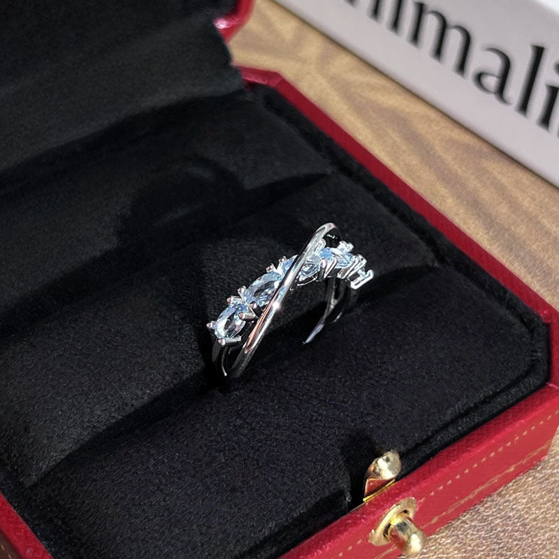 Star River Track Cross Surrounding Personality Simple Opening Ring