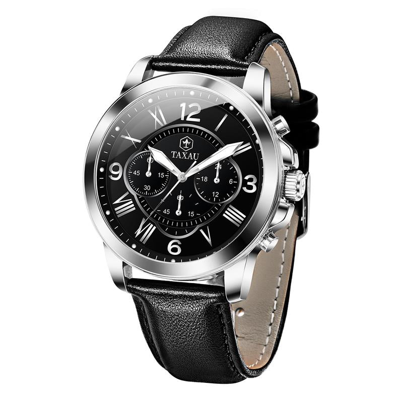 TAXAU Classic Men'S Watches,Brown Leather Watches for Men,Date Casual Analog Men'S Watches,Black Men'S Leather Watches,Dresses Big Face Quartz Fashion Waterproof Men'S Watches