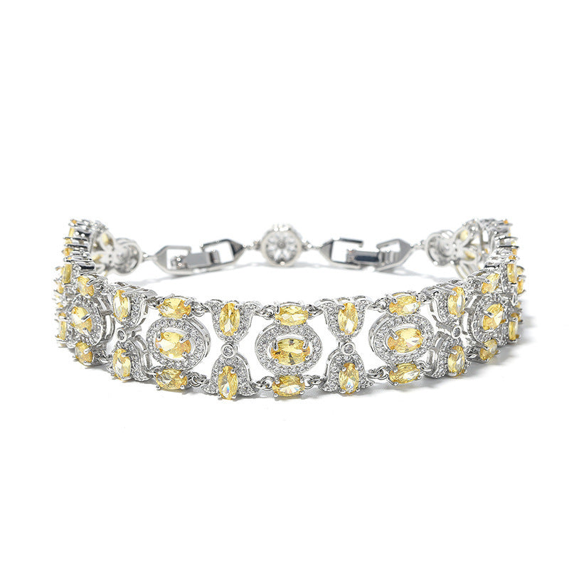 Colorful Light Luxury Full Diamond Women's European And American Fashion Bracelet