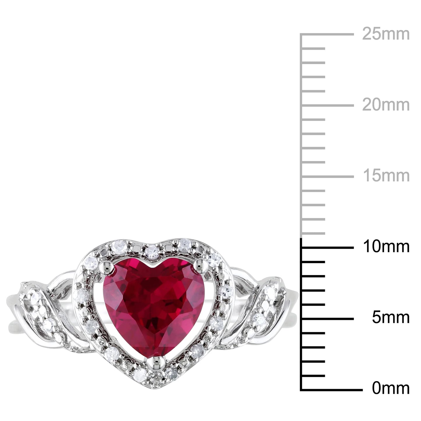 Women'S Created Ruby Sterling Silver Ring
