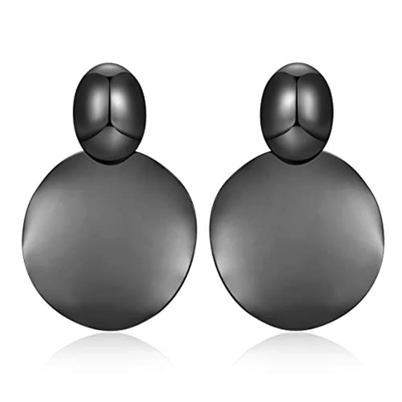 Big Disc Drop Earrings Gold Dangle Earrings round Hammered Earrings Women