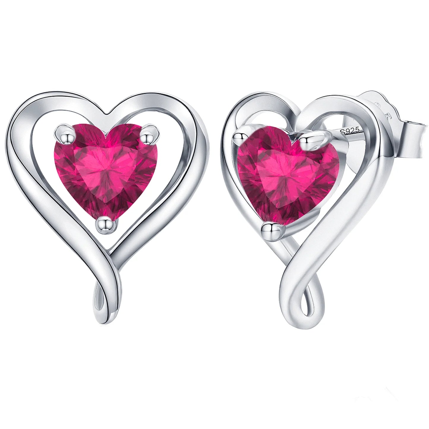 Heart Earrings for Women Sterling Silver 925 ,5A Cubic Zircon Jewelry Festival Gift for Her