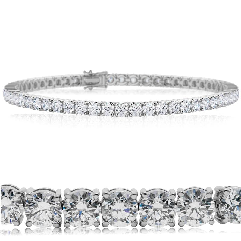 AWG Fine Jewelry : Premium Quality Tennis Bracelet - Stackable, Trendy and Durable Silver Bracelet for Women & Men, Versatile as Jewelry Anklet -18K Gold Plated & Hypoallergenic