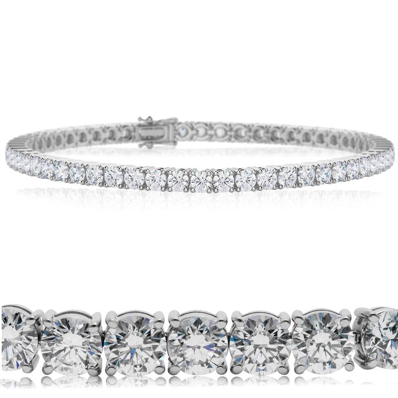 AWG Fine Jewelry : Premium Quality Tennis Bracelet - Stackable, Trendy and Durable Silver Bracelet for Women & Men, Versatile as Jewelry Anklet -18K Gold Plated & Hypoallergenic