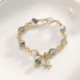Natural Charoite Crystal Bracelet – Snowflake Pendant for Women
