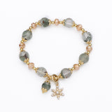 Natural Charoite Crystal Bracelet – Snowflake Pendant for Women