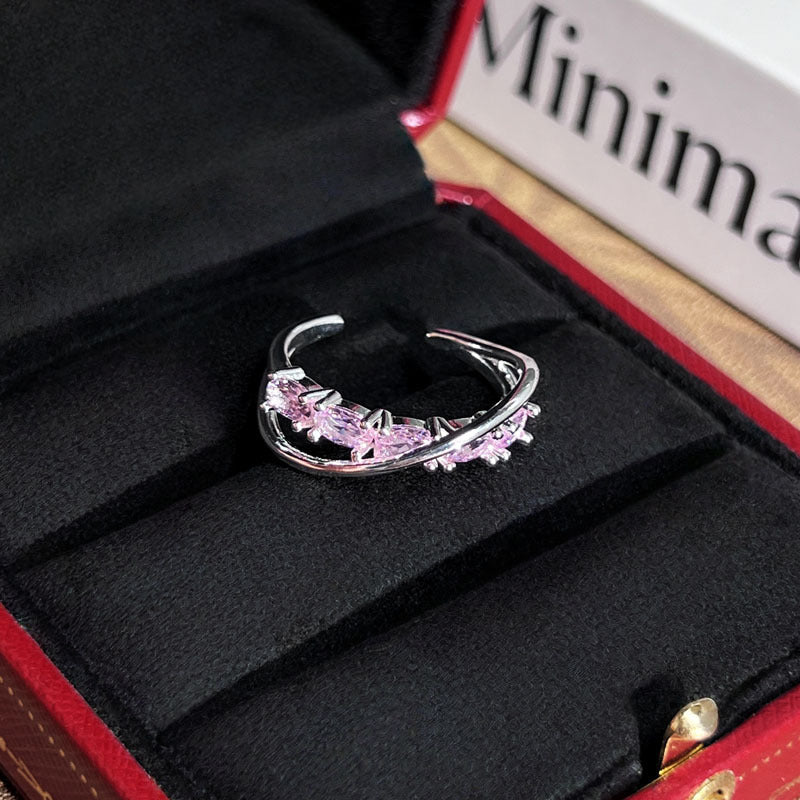 Star River Track Cross Surrounding Personality Simple Opening Ring