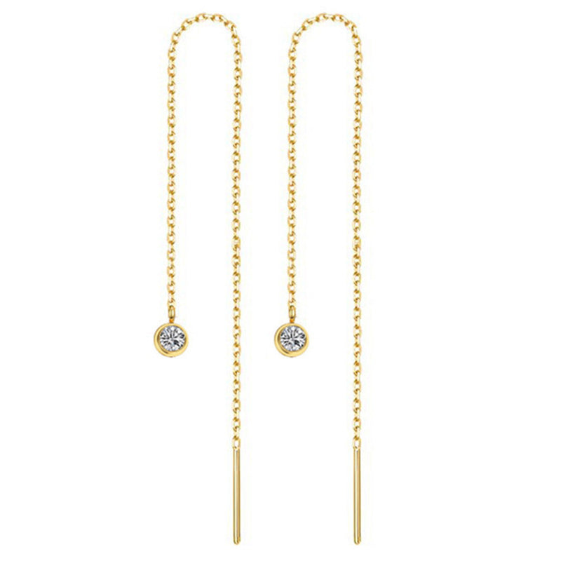 Fashion Crystal Pendant Long Ear Threads