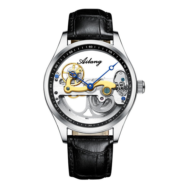 Automatic Mechanical Watch: Creative Hollow Silicone Band Watch for Men