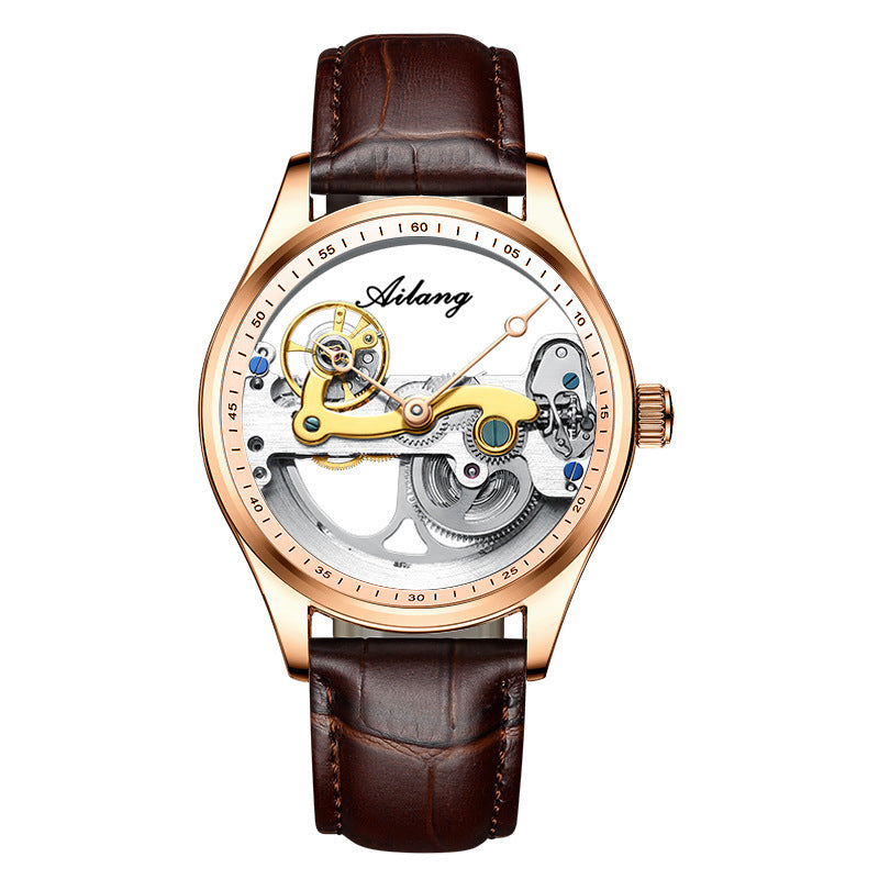 Automatic Mechanical Watch: Creative Hollow Silicone Band Watch for Men