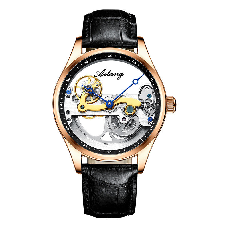 Automatic Mechanical Watch: Creative Hollow Silicone Band Watch for Men