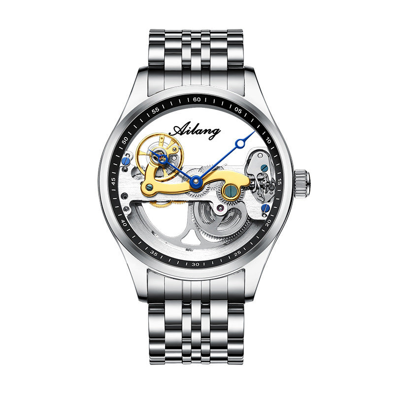 Automatic Mechanical Watch: Creative Hollow Silicone Band Watch for Men
