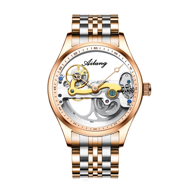 Automatic Mechanical Watch: Creative Hollow Silicone Band Watch for Men