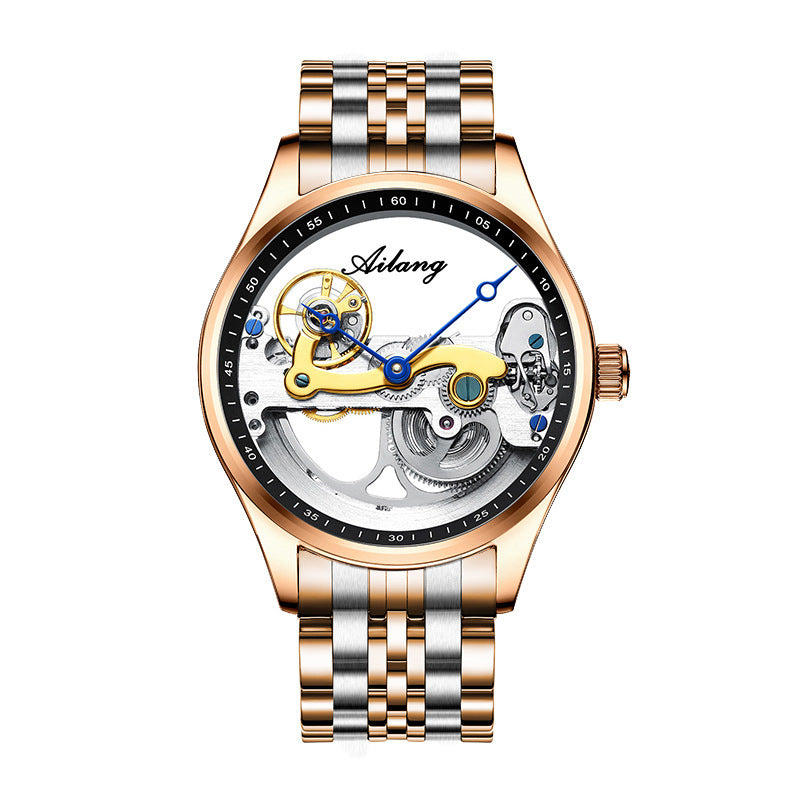 Automatic Mechanical Watch: Creative Hollow Silicone Band Watch for Men