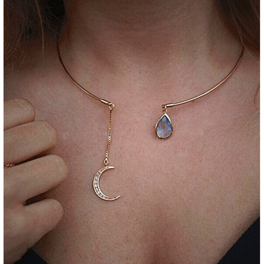 Crystal Crecsent Choker