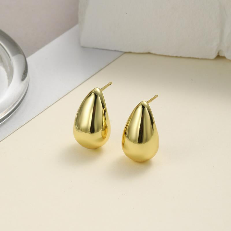 Ynm408#Personalized Popular Geometric Glossy Water Drop Earrings for Women, Accessories Ins Style, Internet Celebrity Earrings, Teardrop Thick Earrings | Women'S Lightweight Earrings