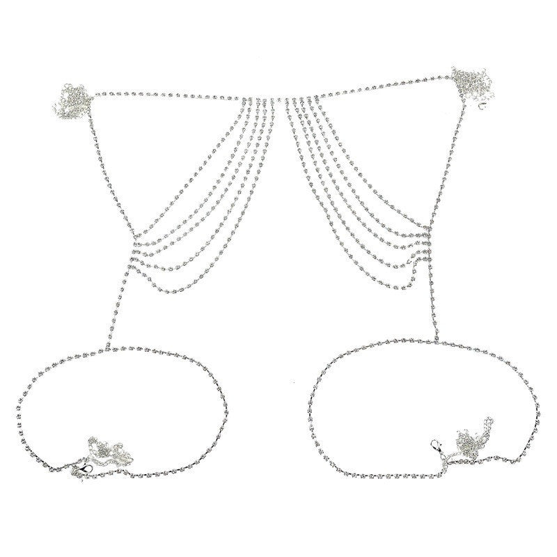 European & American Multi-Layer Rhinestone Waist Chain – Elegant Jewelry