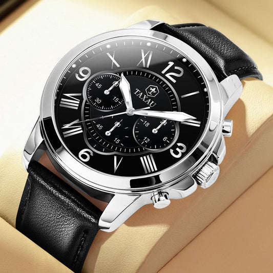 TAXAU Classic Men'S Watches,Brown Leather Watches for Men,Date Casual Analog Men'S Watches,Black Men'S Leather Watches,Dresses Big Face Quartz Fashion Waterproof Men'S Watches