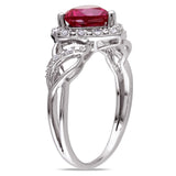 Women'S Created Ruby Sterling Silver Ring