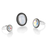 Ladies' alloy ring set with precious stones
