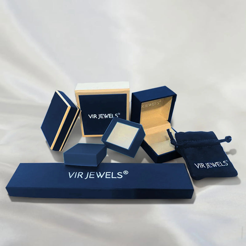 Packaging for 1/2 CTTW round Diamond Stud Earrings in .925 Sterling Silver with Rhodium Female Adult by Vir Jewels.