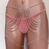 European & American Multi-Layer Rhinestone Waist Chain – Elegant Jewelry