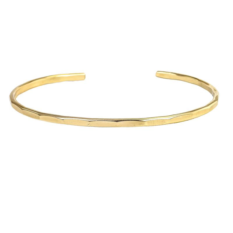 Signature Cuff Bracelet - Lotus Stone Jewelry - Silver Bracelet for Women / Dainty Gold Cuff for Women - Hammered Stacking Bangle for Her