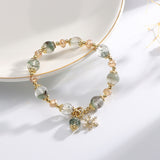 Natural Charoite Crystal Bracelet – Snowflake Pendant for Women