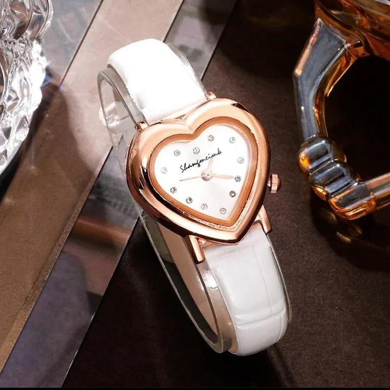Heart 5Pc Jewelry & Watch Set….Color: White/Gold