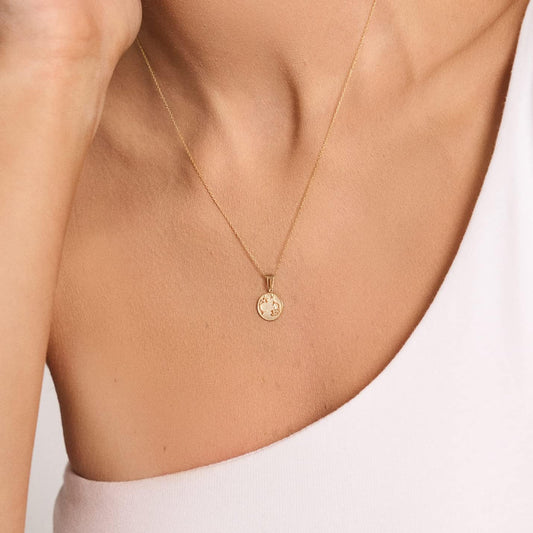 Women's 14K Solid Gold Zodiac Sign Necklace