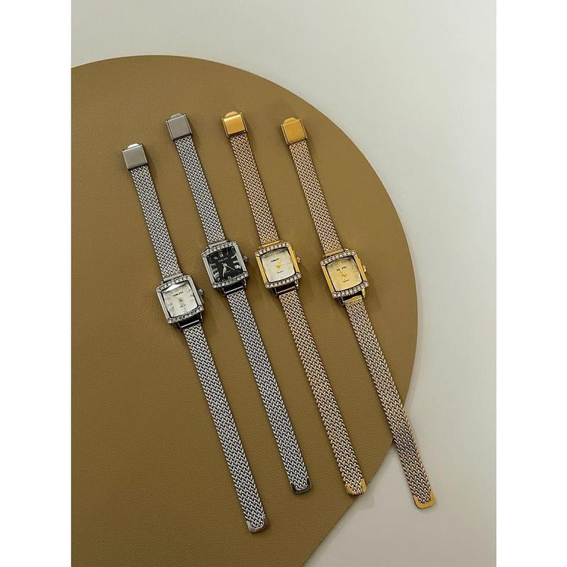 New Square Candy Diamond Edged Square Watch for Women, Niche, Light Luxury, High-End Design, Versatile Watch for Women, Suitable for Daily Matching, Fashionable Gift