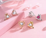 Heart Earrings for Women Sterling Silver 925 ,5A Cubic Zircon Jewelry Festival Gift for Her