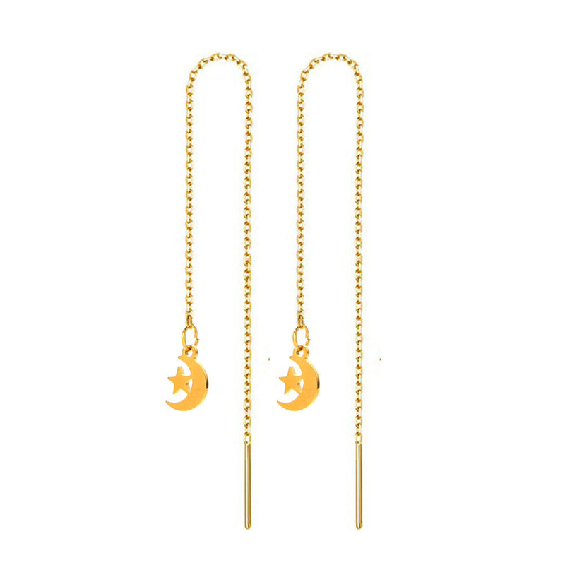 Fashion Crystal Pendant Long Ear Threads