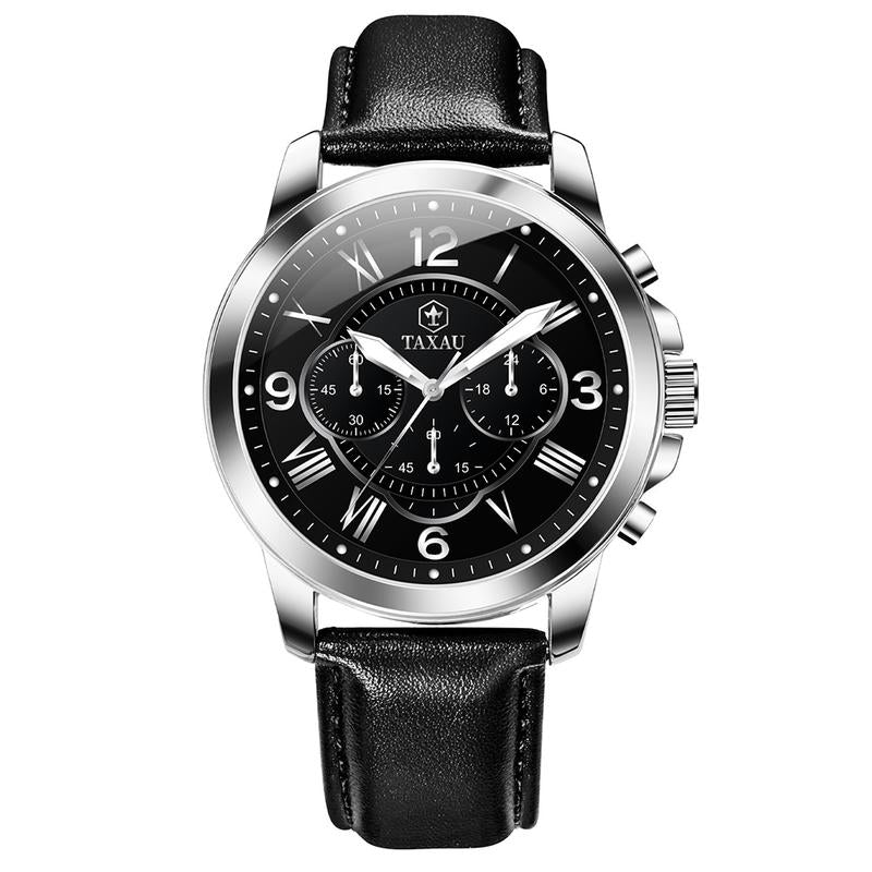 TAXAU Classic Men'S Watches,Brown Leather Watches for Men,Date Casual Analog Men'S Watches,Black Men'S Leather Watches,Dresses Big Face Quartz Fashion Waterproof Men'S Watches
