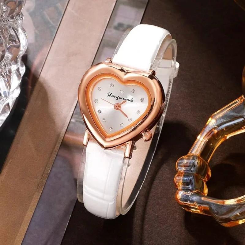 Heart 5Pc Jewelry & Watch Set….Color: White/Gold