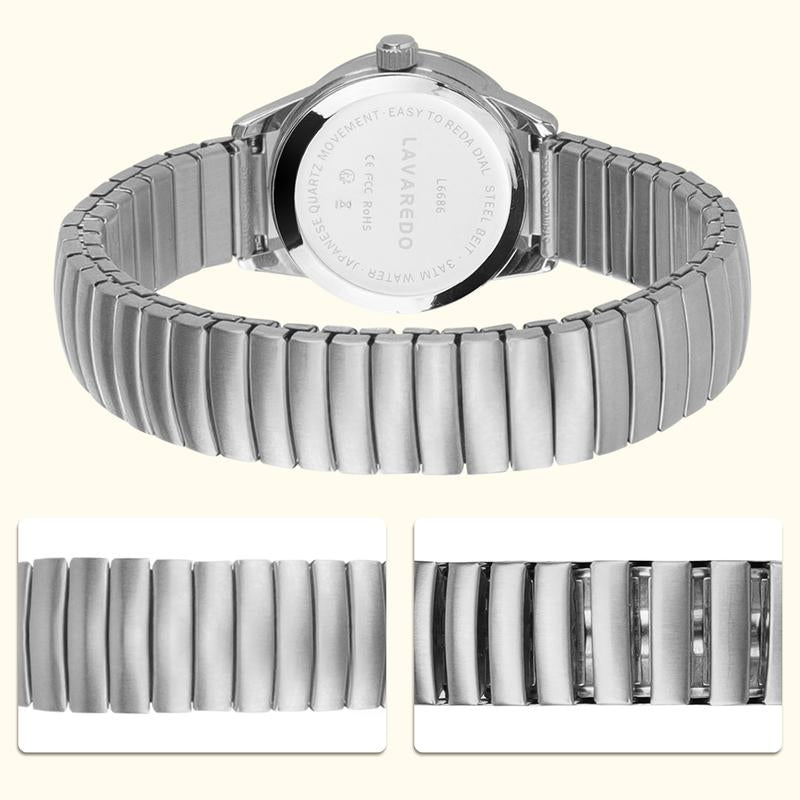 Elegant Gold Watches for Women Small Analog Watch, Waterproof Ladies Watches with Stainless Steel Expansion Band and Luminous Dial - Fashionable Christmas & Birthday Gifts for Women Stretchable Watches for Women
