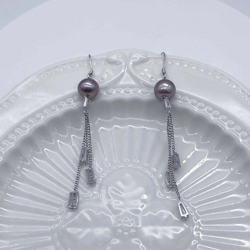 Edison Pearl Tassel Earrings/Dangle Pearl Earrings/Freshwater Pearl Earrings/Elegant Pearl Earrings/Pearl Drop Earrings/Pearl Earrings for Women/Large Pearl Earrings