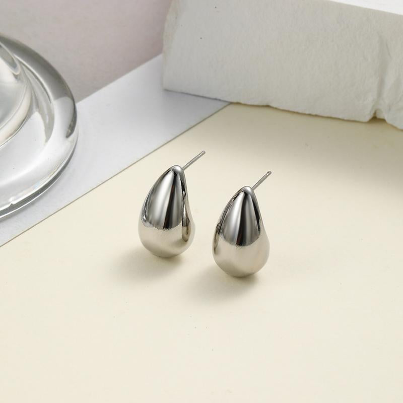 Ynm408#Personalized Popular Geometric Glossy Water Drop Earrings for Women, Accessories Ins Style, Internet Celebrity Earrings, Teardrop Thick Earrings | Women'S Lightweight Earrings