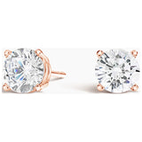 14K Rose Gold 1/4 Carat round Created White Diamond Stud Earrings Gift for Women