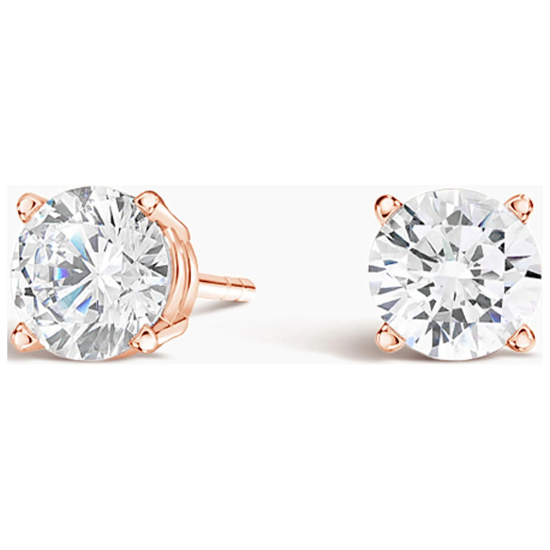 14K Rose Gold 1/4 Carat round Created White Diamond Stud Earrings Gift for Women