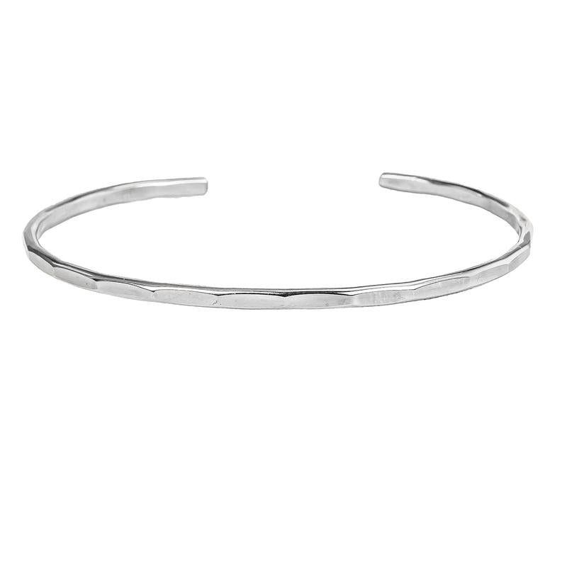 Signature Cuff Bracelet - Lotus Stone Jewelry - Silver Bracelet for Women / Dainty Gold Cuff for Women - Hammered Stacking Bangle for Her