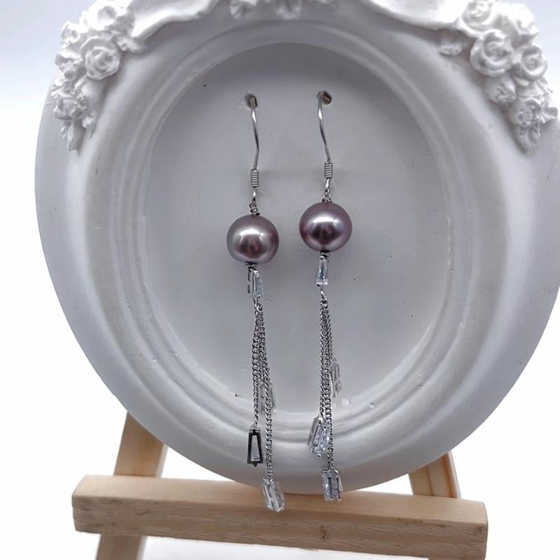 Edison Pearl Tassel Earrings/Dangle Pearl Earrings/Freshwater Pearl Earrings/Elegant Pearl Earrings/Pearl Drop Earrings/Pearl Earrings for Women/Large Pearl Earrings